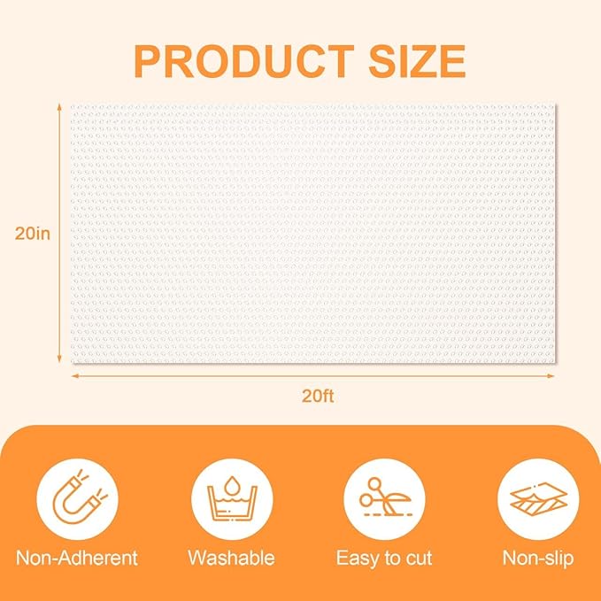 FEXIA Shelf Liner 20 Inch x 20 FT Clear Non Slip Waterproof Cabinet and Drawer - Image 2
