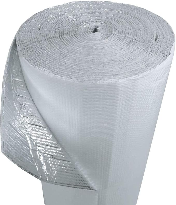 NASATECH White / Foil Double Bubble Reflective Insulation Radiant Barrier Roll by US+Energy+Products