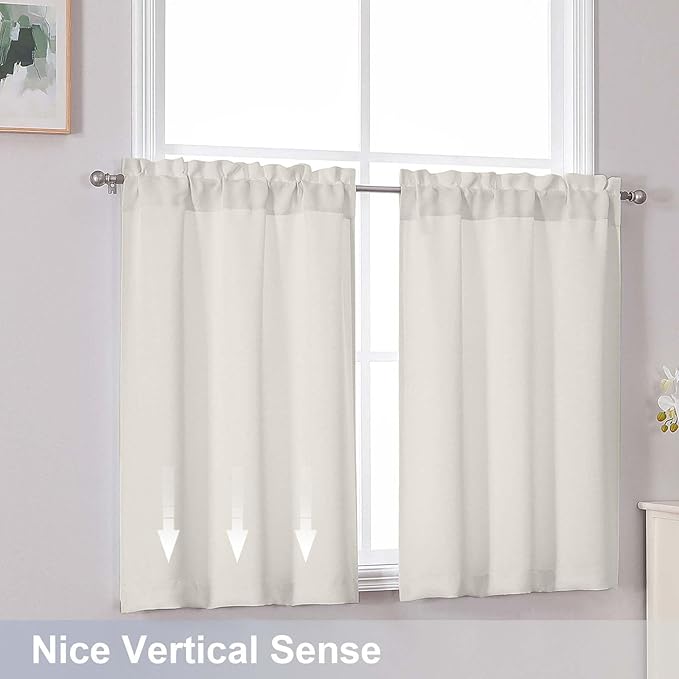 Chyhomenyc Natural Short Blackout Curtains 30 Inch Length, Small Kitchen - Image 6