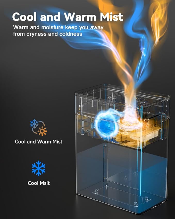 Humidifiers for Bedroom Large Room 10L/2.64Gal, Warm and Cool Mist Humidifier - Image 5