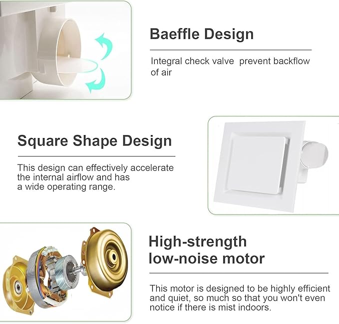 Bathroom Fan Ceiling Mount Exhaust Ventilation Fan Ceiling Exhaust Fan - Image 5