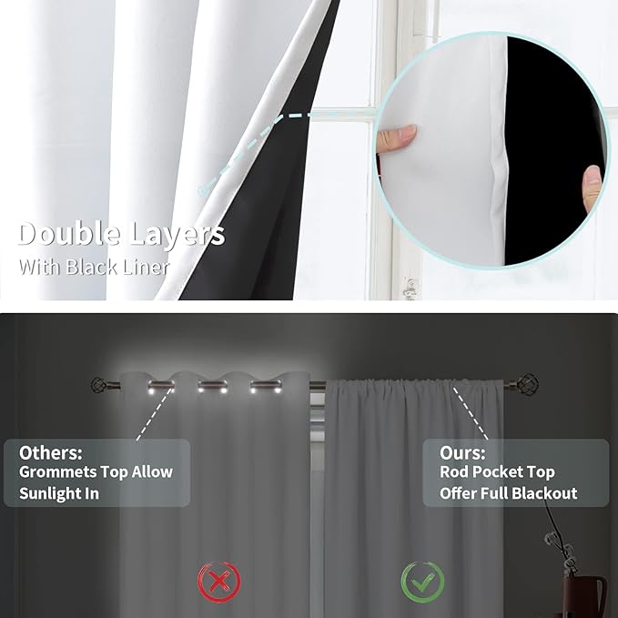 BGment Short Blackout Curtains for Small Window 30 Inch Long, 2 Panels - Image 6