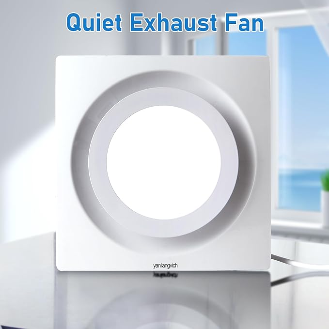 Bathroom Exhaust Fan with Light, 8 Inch Bathroom Ventilation Fan, 110 CFM 1.0 - Image 5