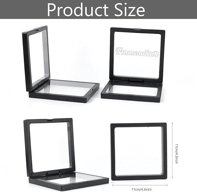Framendino, 20 Pack Black 3D Floating Frame Display Case Challenge Coin - Image 2