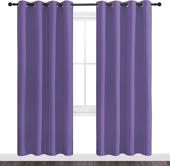 NICETOWN Lilac Purple Blackout Curtains 78" Long, 2 Pieces - Image 2