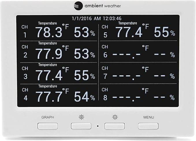 Ambient Weather WS-3000-X5 Thermo-Hygrometer Wireless Monitor w/ 5 Remote - Image 2