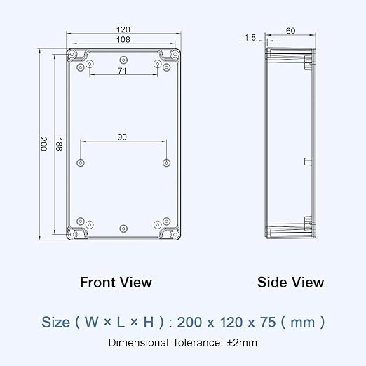 LeMotech Junction Box with Clear Cover IP65 Waterproof Project Box Dustproof - Image 8