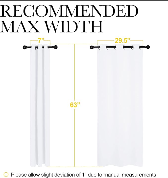 NICETOWN White 100% Blackout Lined Curtain, 2 Thick Layers Completely Blackout - Image 4