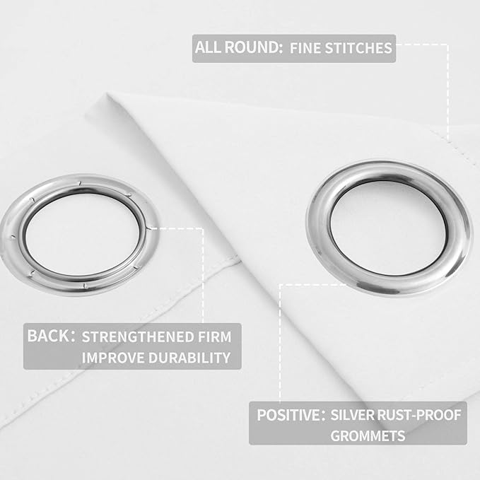 Easy-Going Curtains for Bedroom, Solid Thermal Insulated Grommet and Noise - Image 4
