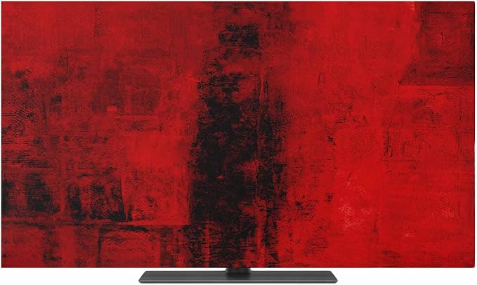 Red Black Mottled Texture Indoor TV Cover, Elastic TV Screen Protector Abstract - Image 2