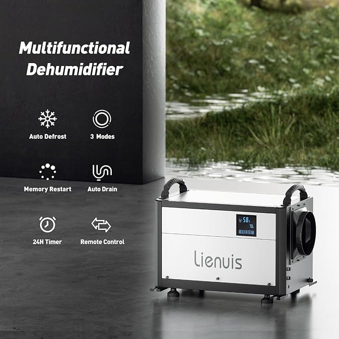 Crawl Space Dehumidifier with Drain Hose, 110 Pint Commercial Dehumidifier - Image 4