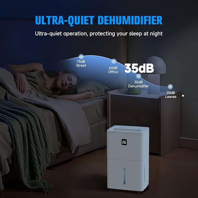25 Pint Dehumidifier for Basement, Quiet Dehumidifier - Image 5