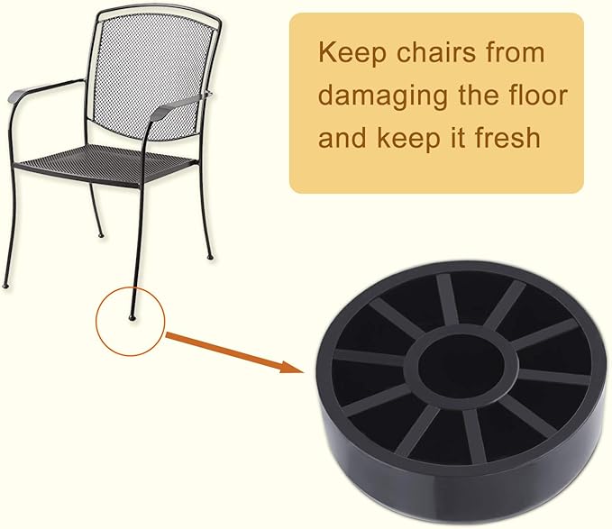 24 Pack Iron Outdoor Patio Furniture Chair and Table Feet Glide Protectors - Image 4