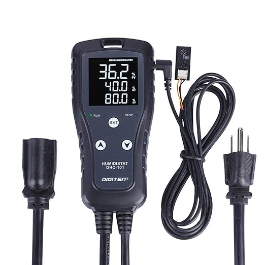 DIGITEN Digital Humidity Controller Humidistat Pre-Wired Plug Simple-Stage AC by DIGITEN