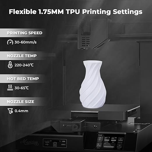 AMOLEN 3D Printer Filament, Flexible TPU Filament Bundle, 1.75mm TPU Filament - Image 5