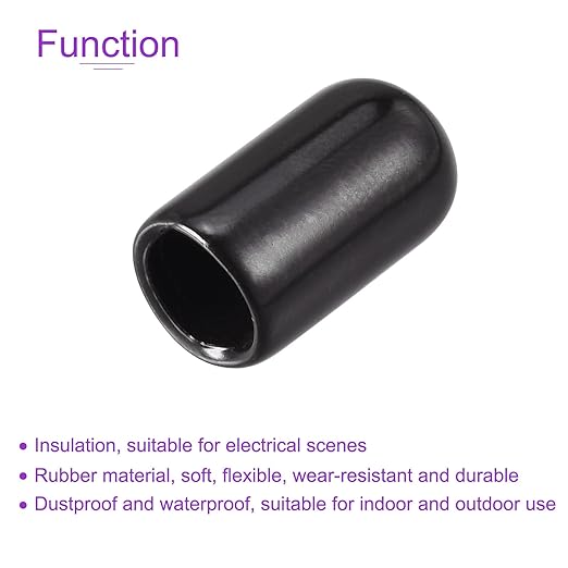 DMiotech 100 Pack 7mm ID Black Screw Thread Protectors Rubber End Caps Bolt - Image 5