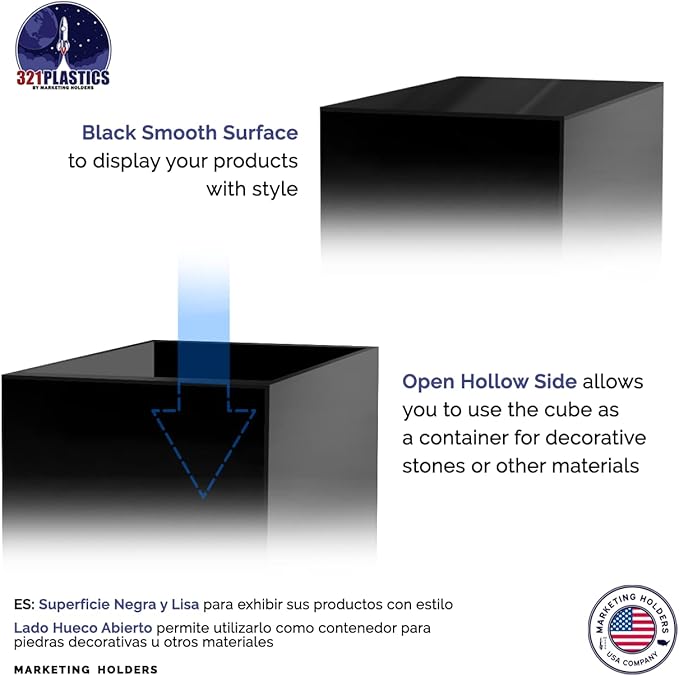 2 Pack 5" Acrylic Display Riser Box - Image 5