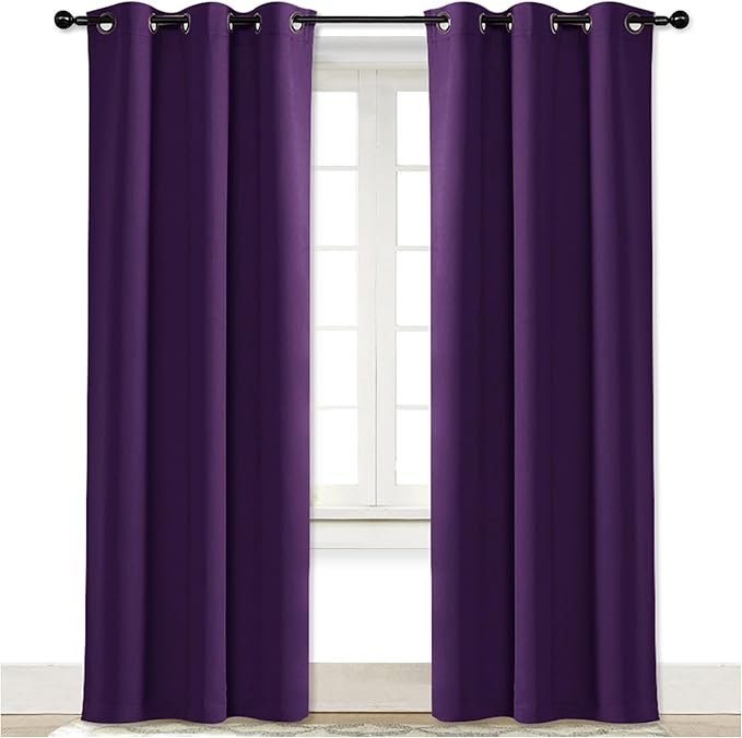 NICETOWN Curtain Blackout Drape Panel, Single Panel, 34 x 84 inch, Royal Purple by NICETOWN
