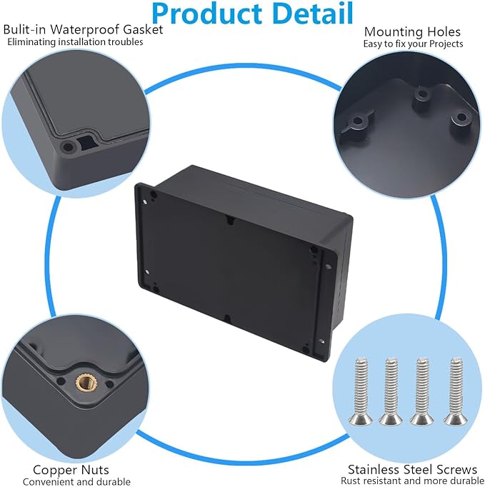 Project Box ABS Black Electrical Boxes IP67 Outdoor Waterproof Junction Box - Image 6