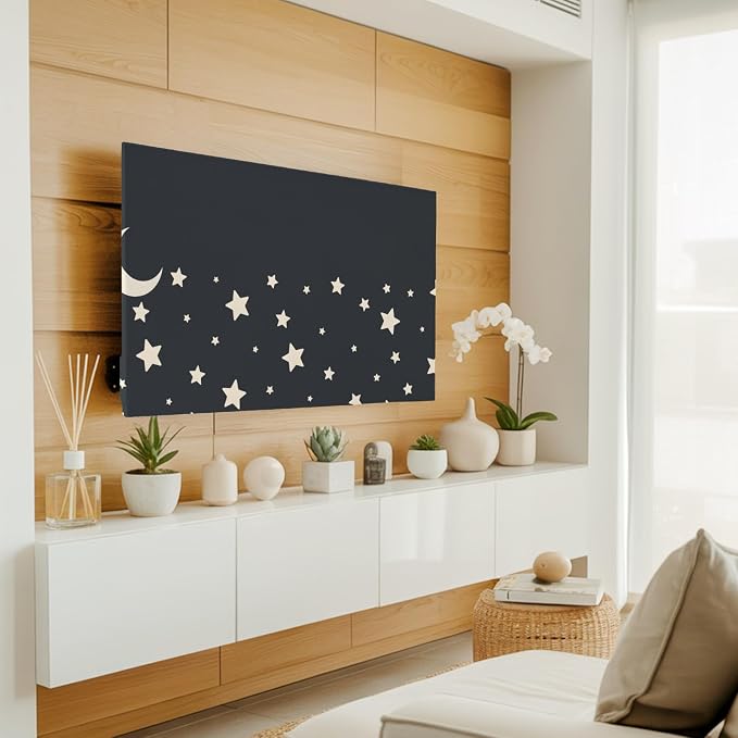 Moon Stars Starry Sky Indoor TV Cover, Elastic TV Screen Protector Cartoon - Image 3