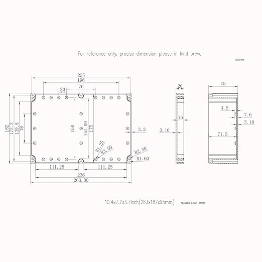 Junction Box, Zulkit Project Box IP65 Waterproof Outdoor Box ABS Plastic - Image 6