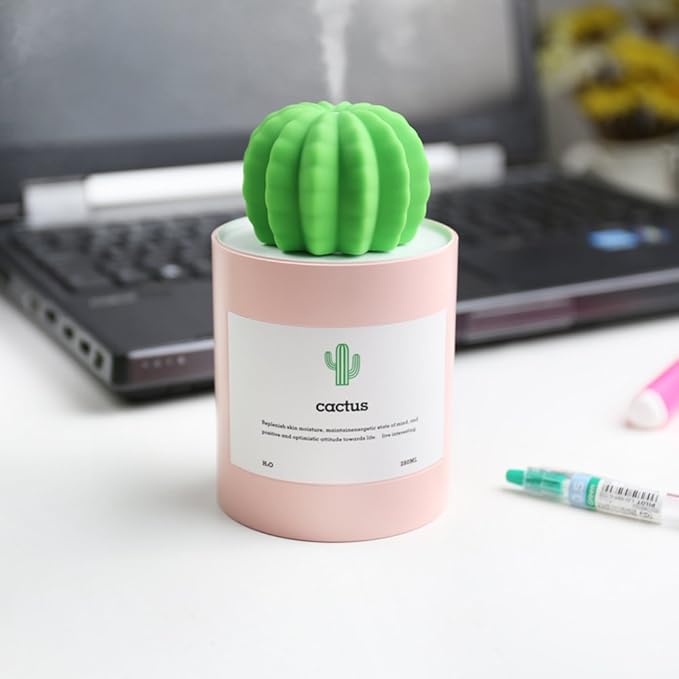 Mini Humidifier, 280ml USB Cool Mist Portable Cactus Air humidifier, - Image 2