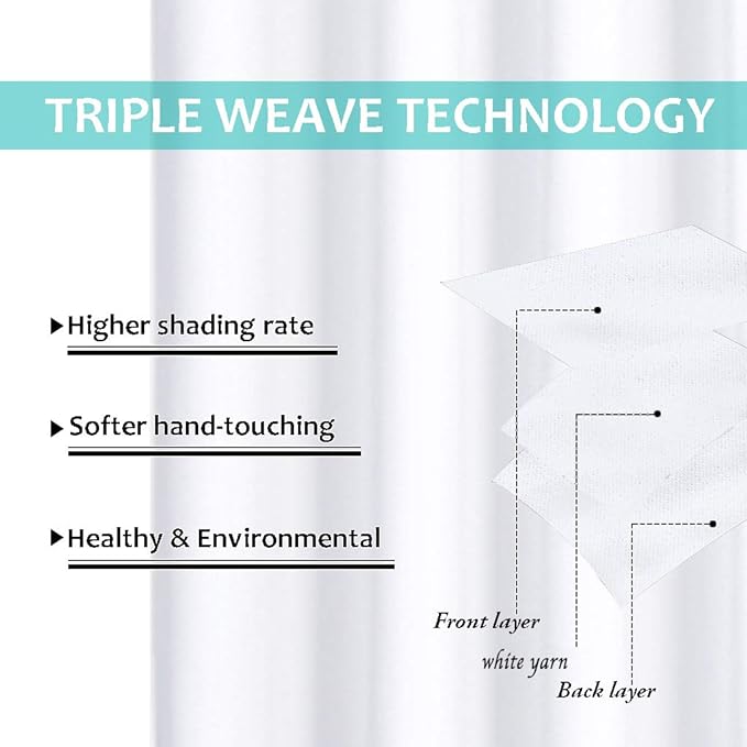 NICETOWN White 100% Blackout Curtain - Image 5