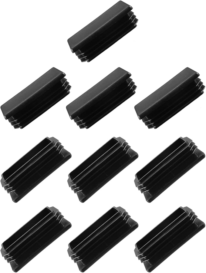 METALLIXITY Rectangle End Caps 10Pcs, Plastic Rectangle Tube Inserts Threaded by METALLIXITY