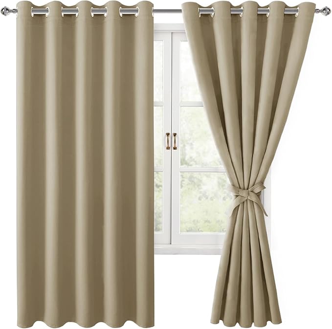 Hiasan Blackout Curtains for Bedroom, 60 x 63 Inches Length by Hiasan