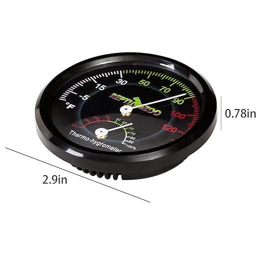 REPTI ZOO Reptile Terrarium Thermometer Hygrometer Dual Gauges Pet Rearing Box - Image 3