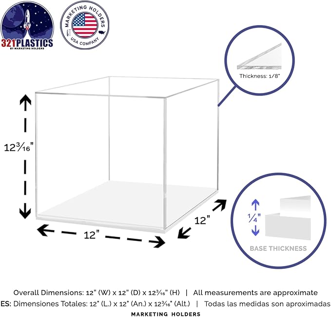 12" Clear Acrylic Display Box - Image 6