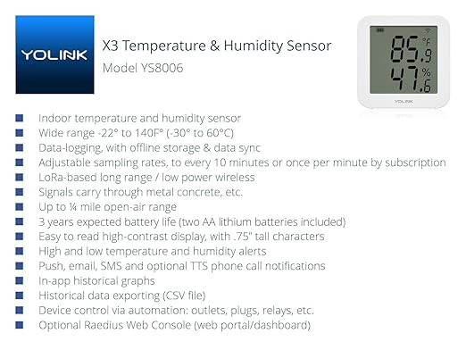 YoLink X3 version Temperature & Humidity Sensor, Supports App Real-Time Data - Image 2