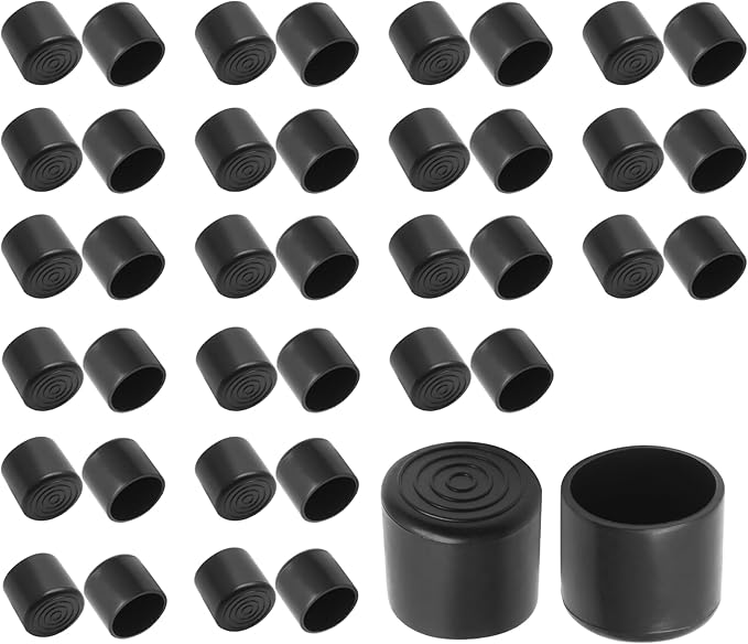 40 Pcs Round Rubber Furniture Leg Caps, 7/8" Vinyl Flexible Chair Leg Floor by Bonsicoky
