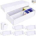 Trading Card Storage Box 6 Pack–1600 Count Cardboard Organizer by Leyzan