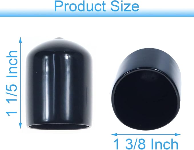 Acocony 1 3/8 Inch Rubber Cap Round Rubber End Caps PVC Flexible Protector - Image 2