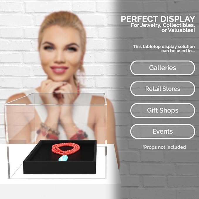 2 Pack Clear Acrylic Display Box Versatile 5 Sided No Lid Pedestal 7.75" x 8" x - Image 3