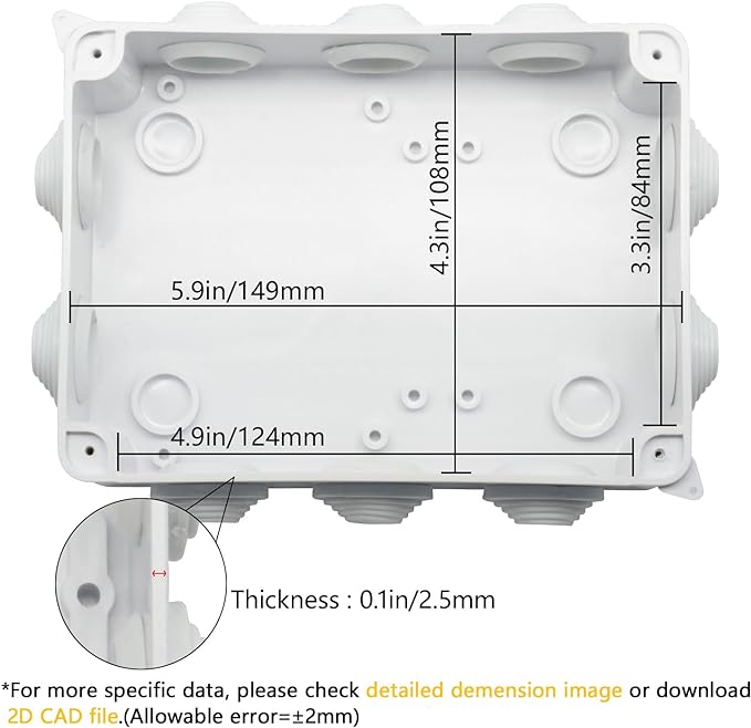 LeMotech ABS Plastic Dustproof Waterproof IP65 Junction Box Universal - Image 3