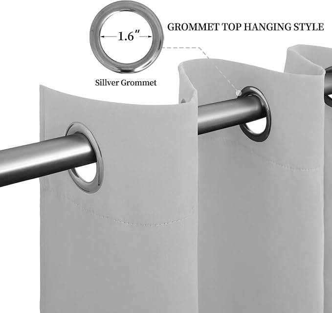 Easy-Going Blackout Curtains for Bedroom, Solid Thermal Insulated Grommet and - Image 5