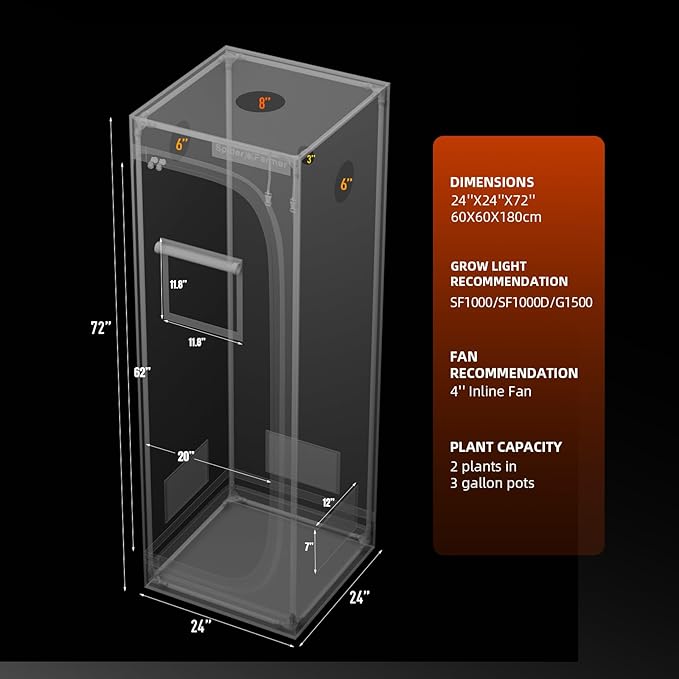 Spider Farmer 2x2x6 Grow Tent 2025 New, - Image 7