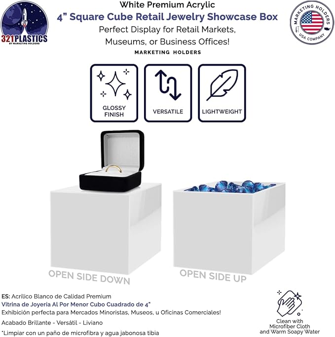 4 Pack 4" Acrylic Display Riser Box - Image 4