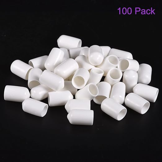 DMiotech 100 Pack 9mm ID White Screw Thread Protectors Rubber End Caps Bolt - Image 6