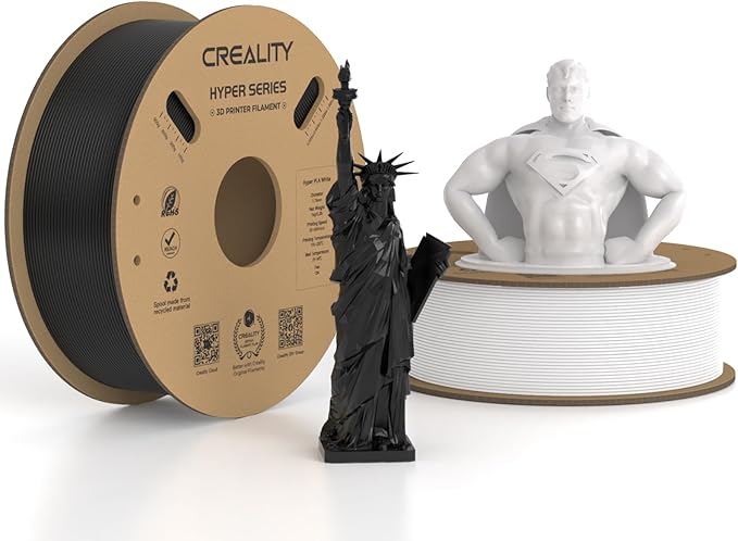 Official CREALITY Hyper PLA Filament 1.75mm Black & White 2KG, 30-600mm/s High by Creality
