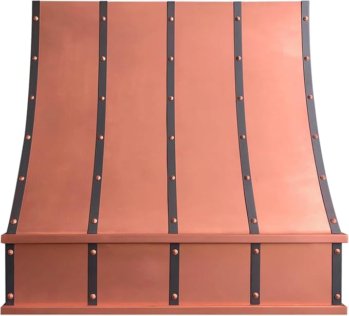CT Copper Tailor Sloped Copper Vent Hood Wall Mount, 1260 CFM Exhaust Fan by CTCopperTailor