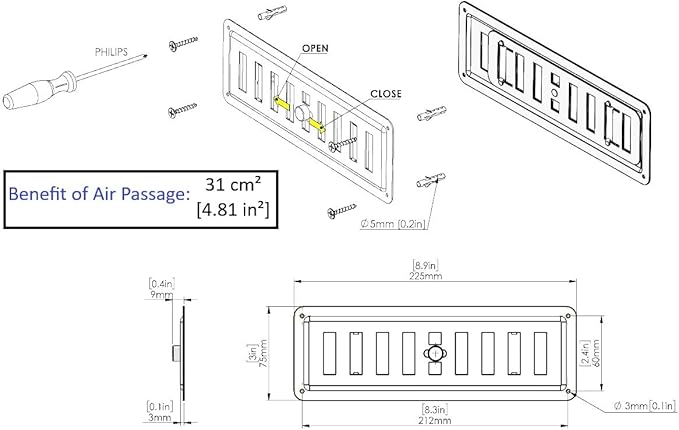 HVAC Adjustable Stainless Steel Non-Magnetic Ventilation Grille, Regulated Air - Image 5
