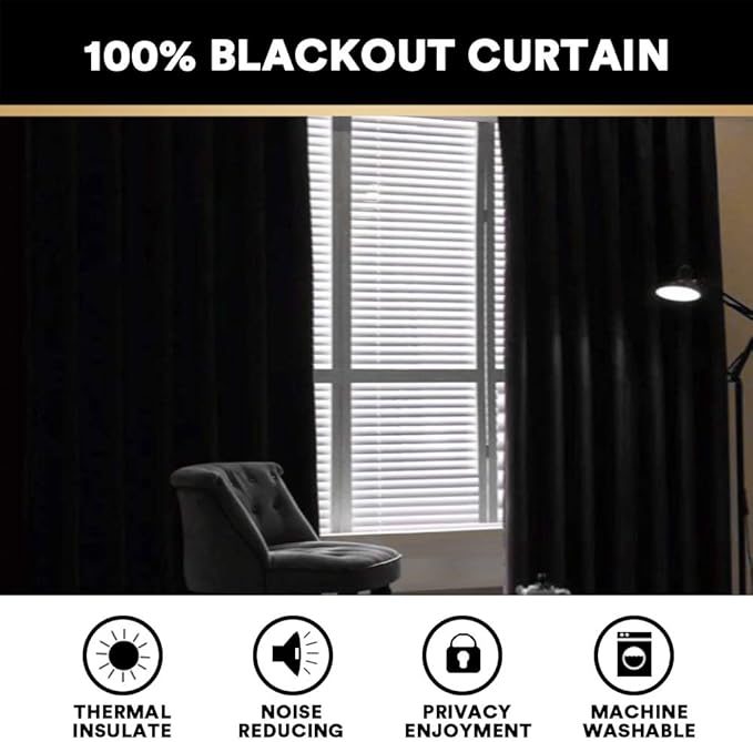 PrinceDeco 100% Blackout Curtains - Image 2