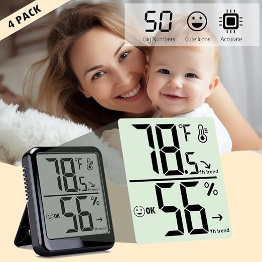 4-Pack Room Thermometer Indoor Hygrometer, Small Digital Temperature and - Image 4
