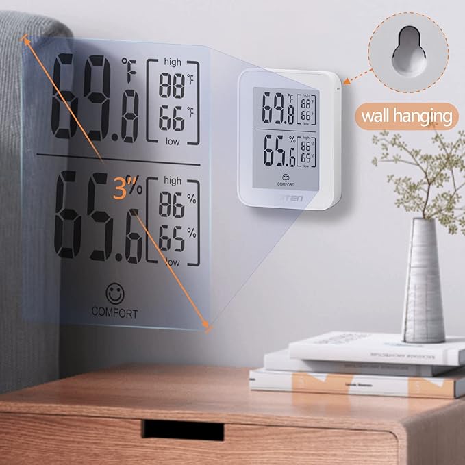 DIGITEN Digital Hygrometer Indoor Thermometer Humidity Meter Rare 360° HD E-Ink - Image 5