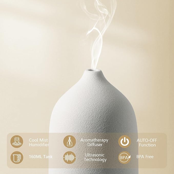 Diffuserlove Ceramic Essential Oil Diffuser 160ML Aromatherapy Diffuser - Image 3