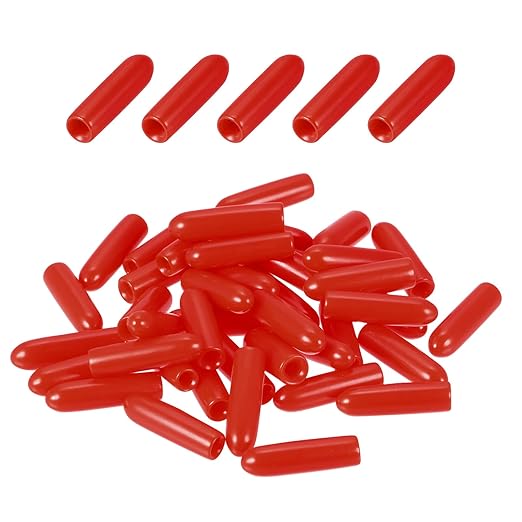 DMiotech 100 Pack 2mm ID Red Screw Thread Protectors Rubber End Caps Bolt Covers by DMiotech