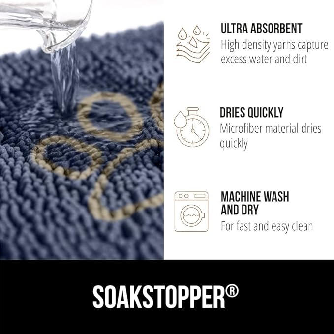 GORILLA GRIP SOAKSTOPPER Dog Door Mat, 48x30 Machine Washable Rug Absorbent - Image 5